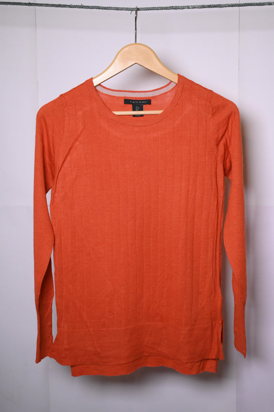 Tahari Orange Sweatshirt (Small)