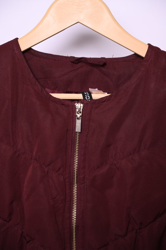 H&M Maroon Trendy Puffer Jacket
