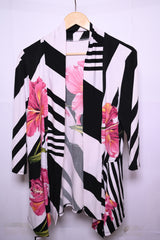 Classic Black and White Polyester Shrug