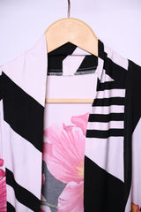 Classic Black and White Polyester Shrug