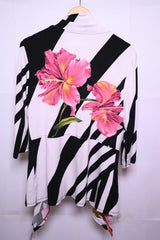 Classic Black and White Polyester Shrug