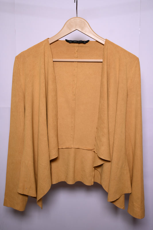 Yellow Polyester Shrug By Zara