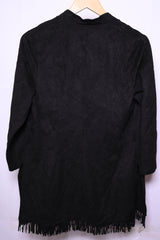 Stylish Black Polyester Shrug