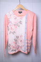 Casamia Small Pink and Grey Striped Sweatshirt