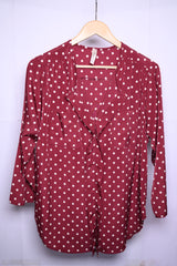 Lovely Day Small Red & White Polka Dot Blouse