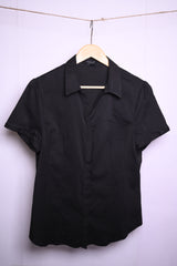 Atmosphere Black Half Sleeve Blouse - Medium (23")