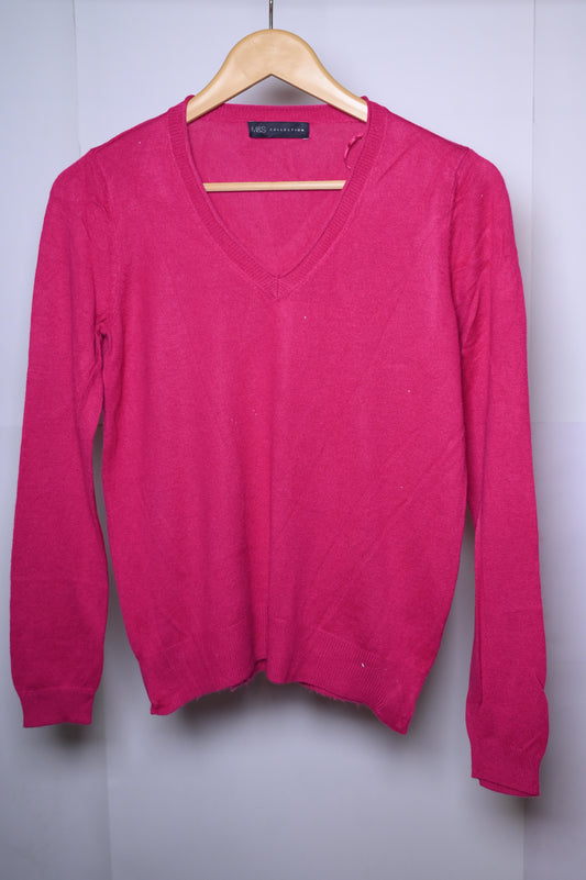 M&S Elegant Pink Full-Sleeve Sweater