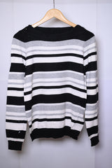 Collection Debenhams Black, White, and Grey Sweatshirt - Medium