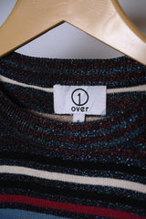 1 Over Small Blue Red and Golden Striped Sweatshirt