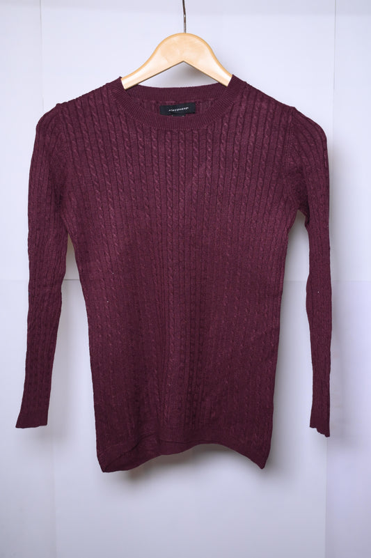 Atmosphere Maroon Winter Blouse (Small)