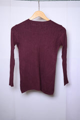 Atmosphere Maroon Winter Blouse (Small)