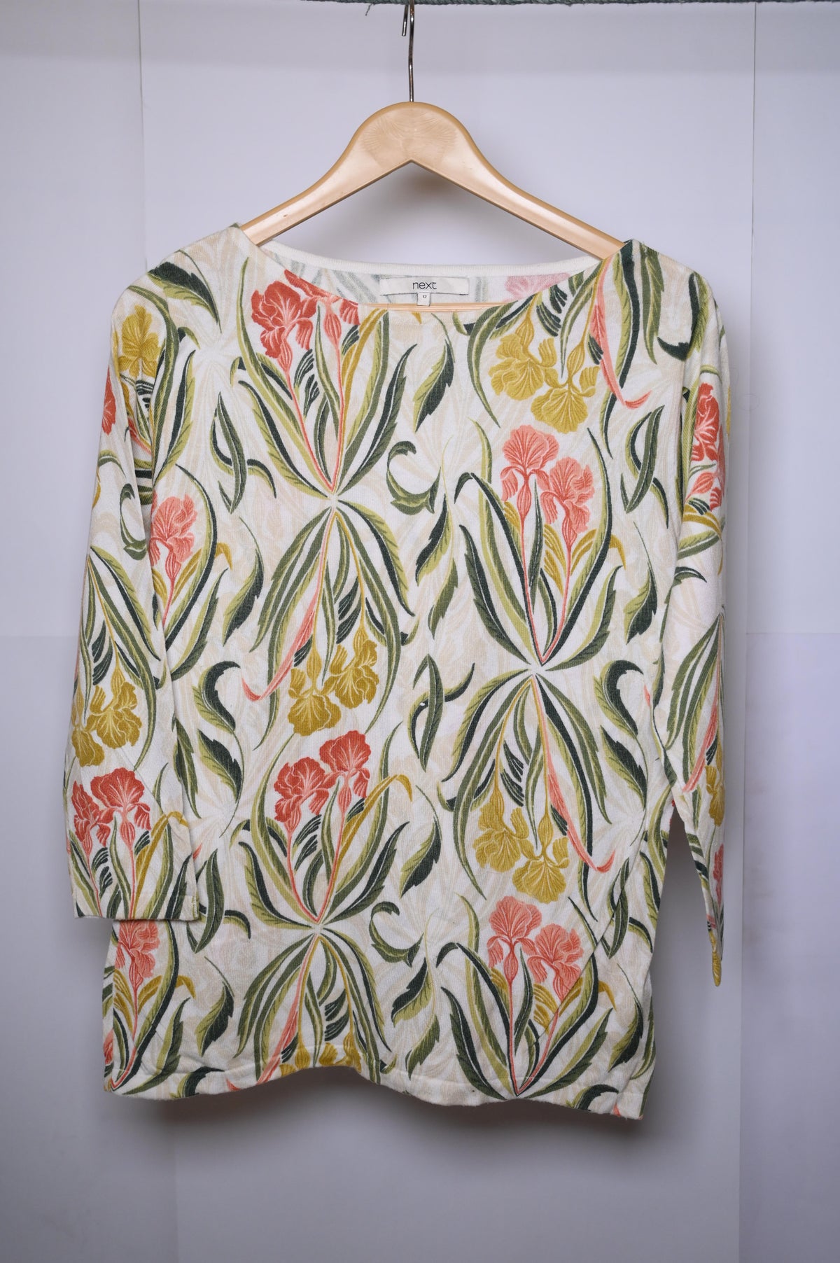 Next White with Flowers Sweatshirt - Large