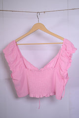 Primary Cares Pink Crop Top - Large