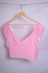 Primary Cares Pink Crop Top - Large