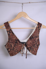 Pretty Little Things Brown Crop Top - Small