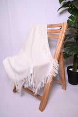 Peacocks Off-White Shawl - Soft and Lightweight