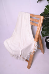 Peacocks Off-White Shawl - Soft and Lightweight