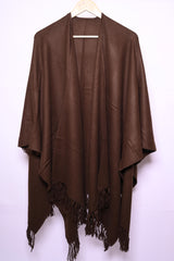 Dark Brown Polyester Shrug