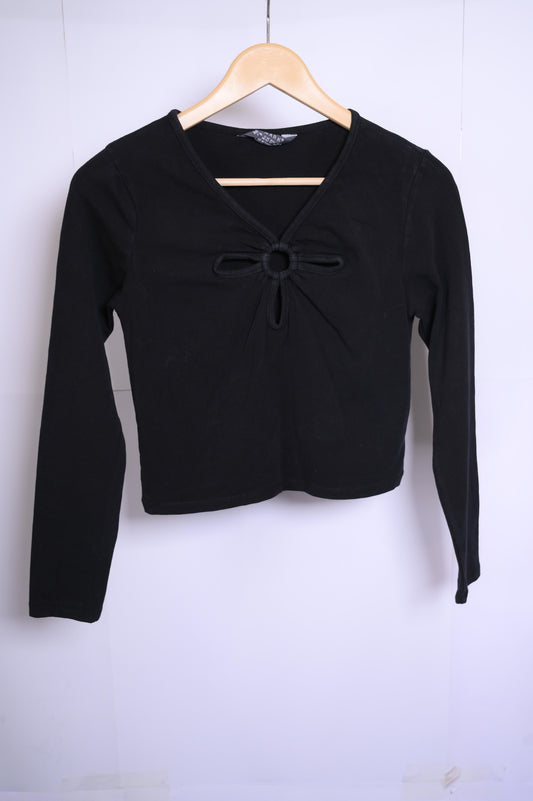 Primark Black Crop Top - Medium