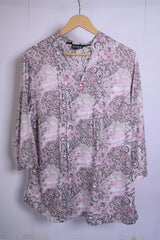 Mira Pink Brown Blouse - Medium