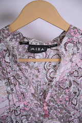 Mira Pink Brown Blouse - Medium