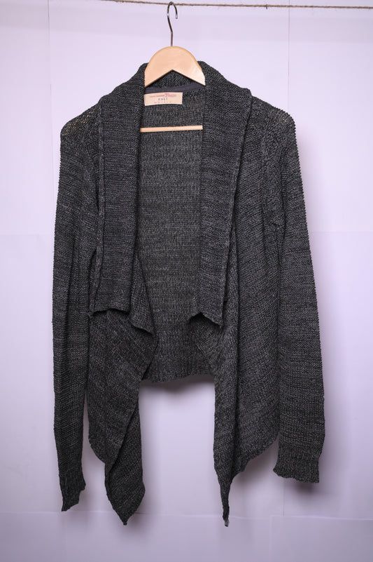 Comfy Grey and Black Acrylic Shrug