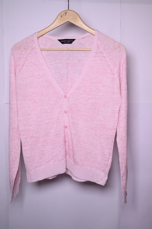 Dorothy Perkins Pink & White Polyester Sweater – Medium