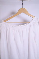 J&L White One-Shoulder Blouse - Medium