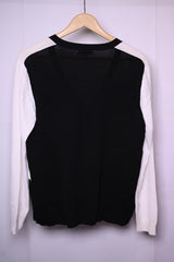 Cristina Black and White Viscose Sweater