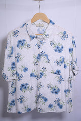 Papaya White Blue Floral Blouse - Medium