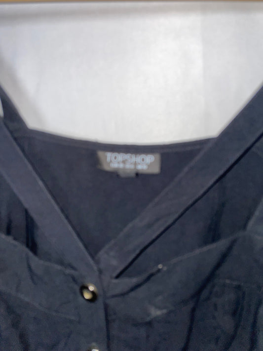 Topshop Black Buttoned Tank Top