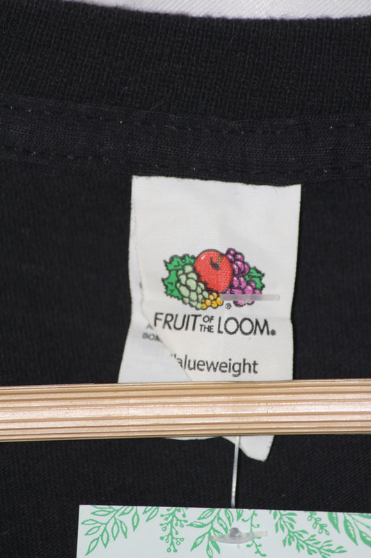 Fruit of the Loom Black Printed T-Shirt