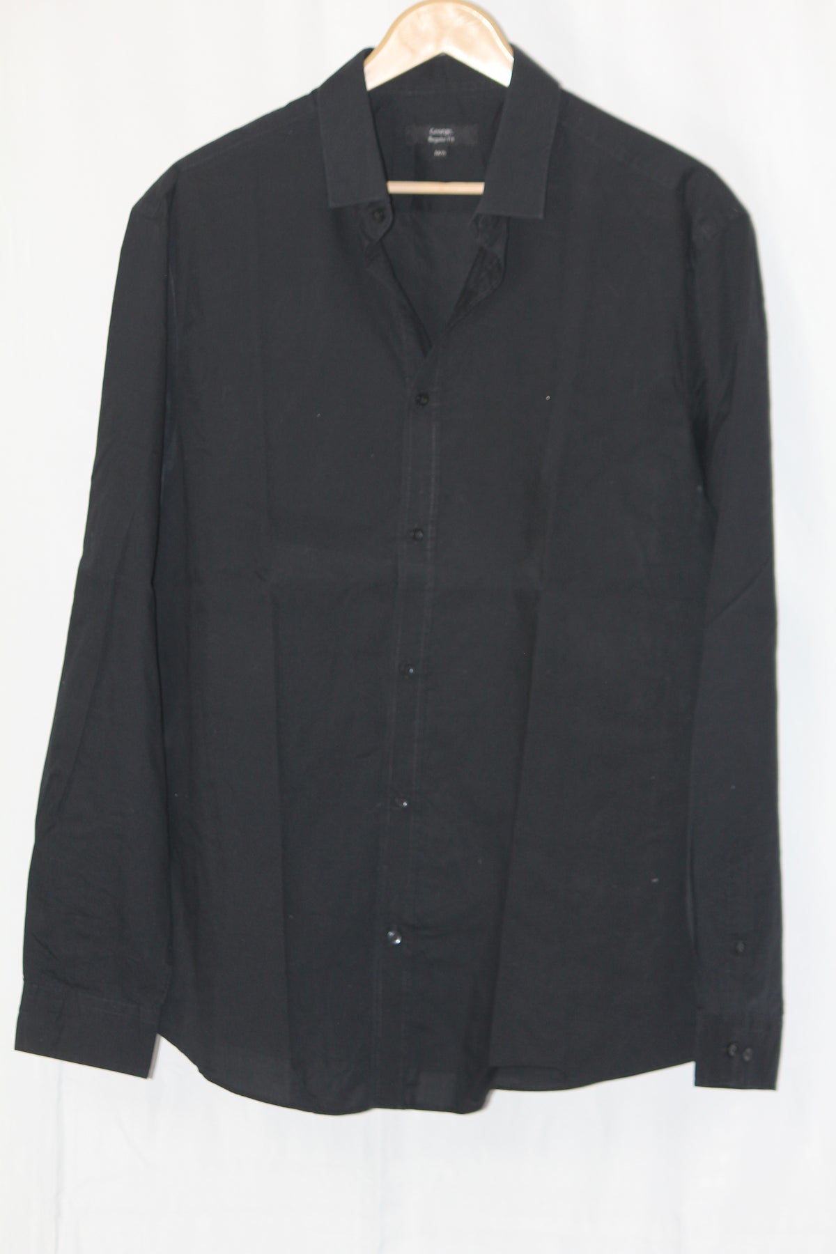 Black Full Sleeve Button-Down Shirt – George (Medium)