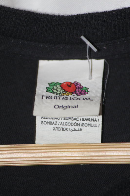 Fruit of the Loom Black Printed T-Shirt