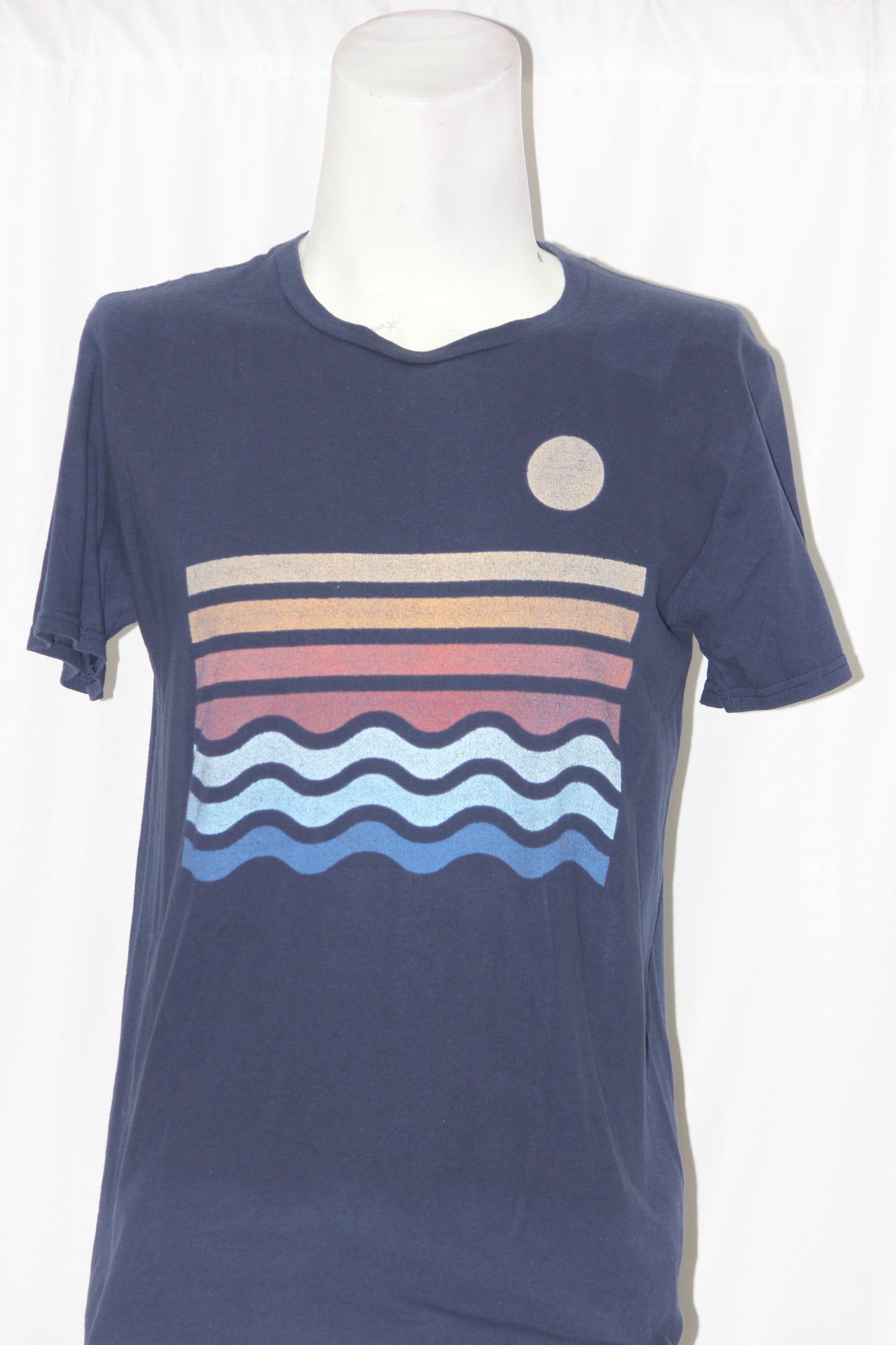 Anvil Navy Printed T-Shirt