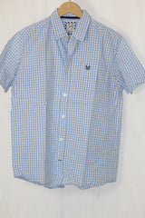 Light Blue Half Sleeve Button-Down Shirt – Crew (Medium)