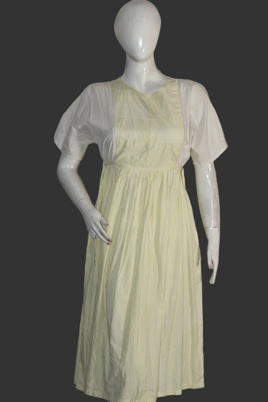 Monika Reul Yellow & White Striped Dress (Small, Good Condition)