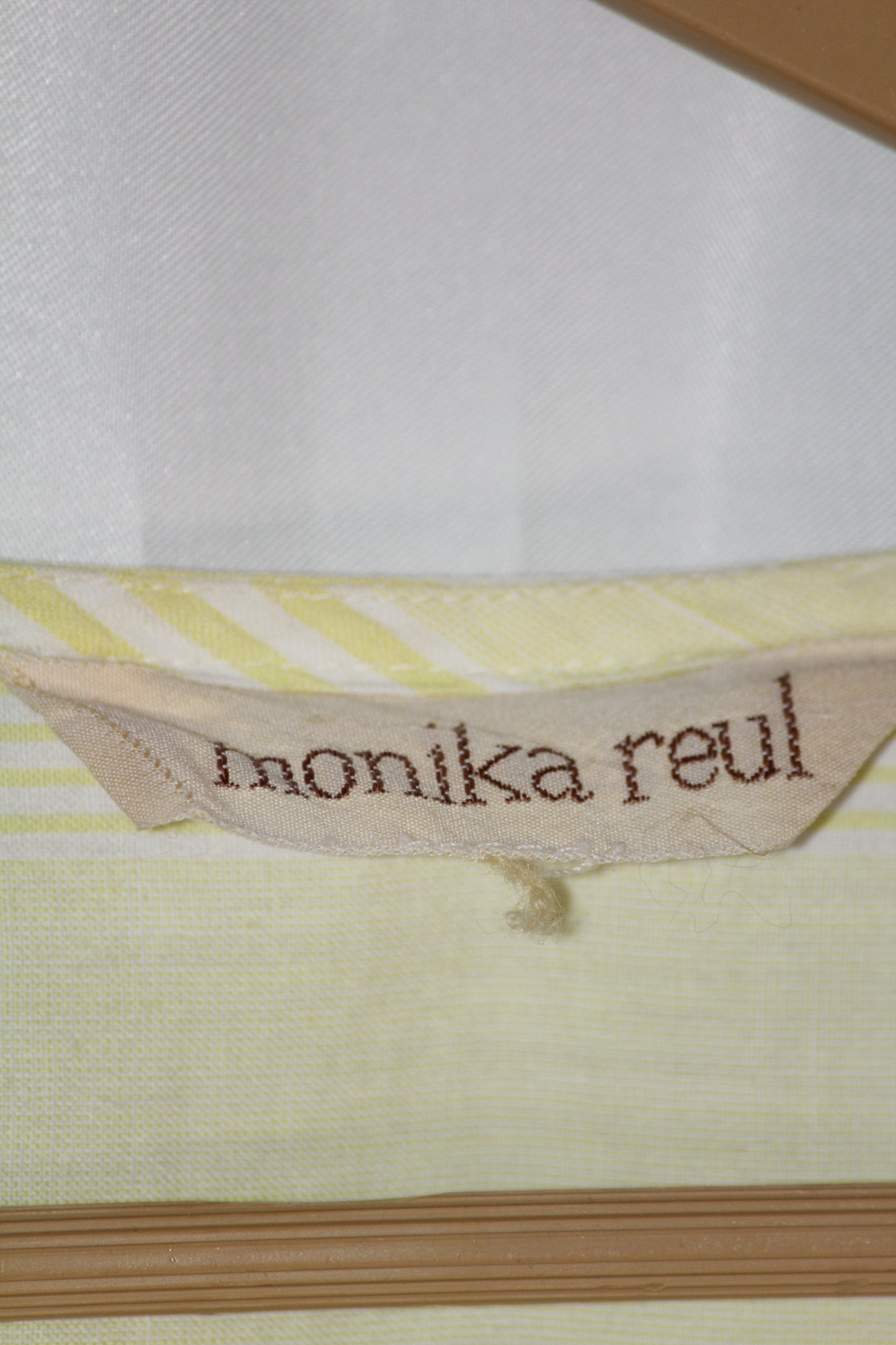 Monika Reul Yellow & White Striped Dress (Small, Good Condition)