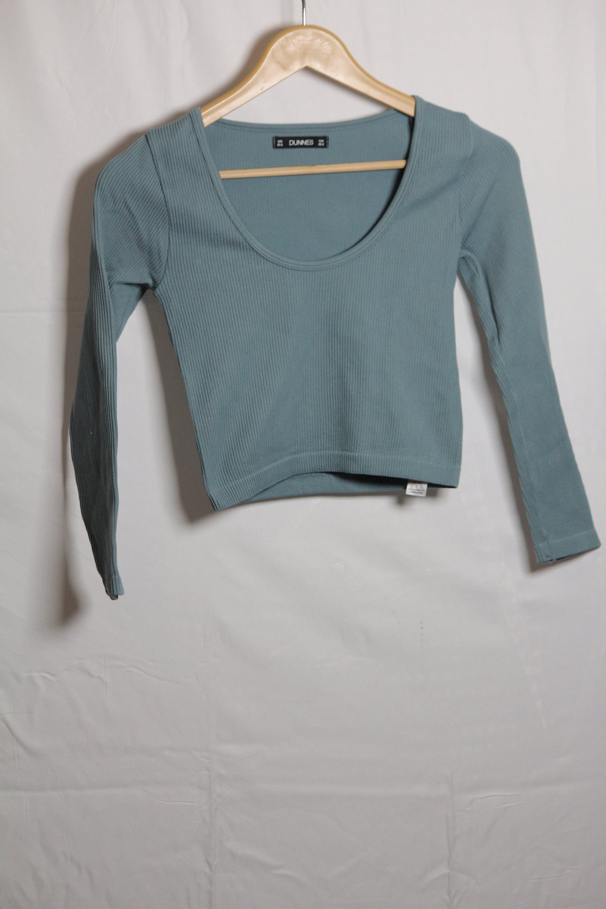 Dunnes Dark Green Full Sleeve Crop Top - XS