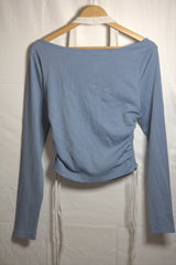 Cider Blue Crop Top with White Laces - Large