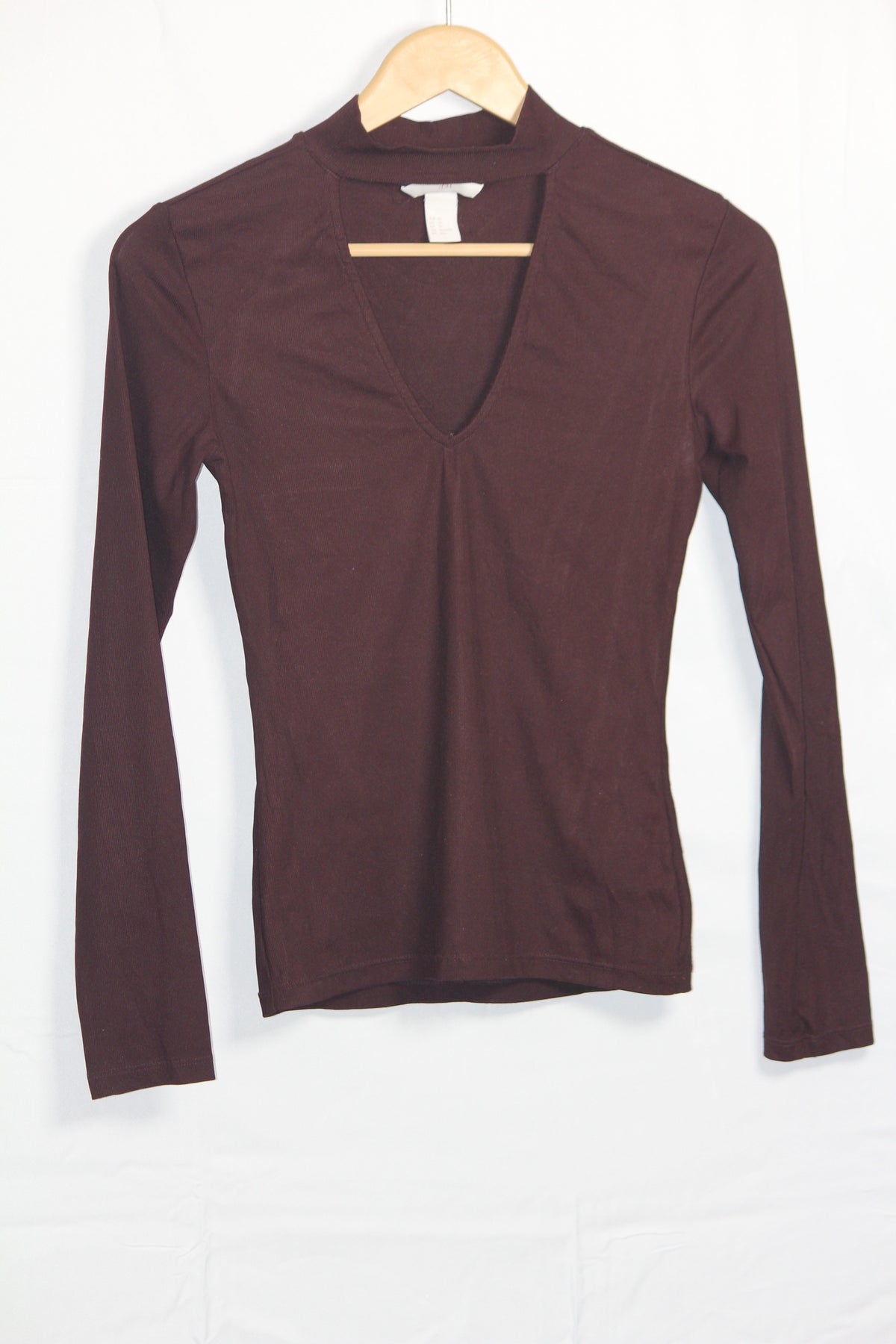 H&M Maroon Stretch Crop Top - XS