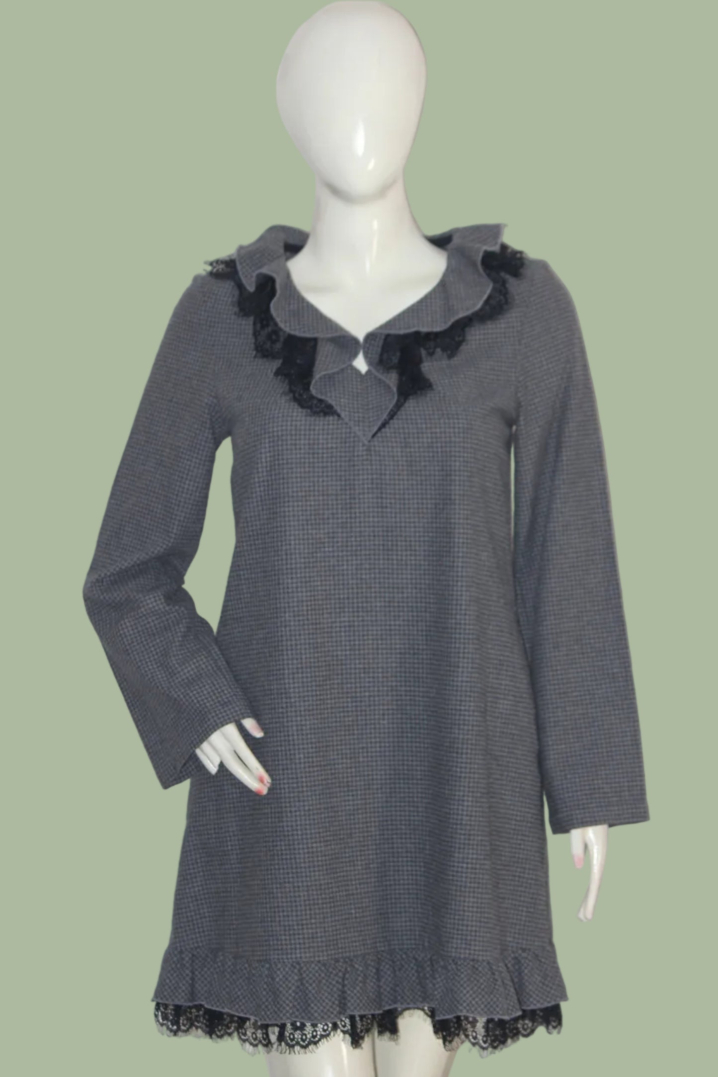 Grey Full Sleeves Long Dress by UMM