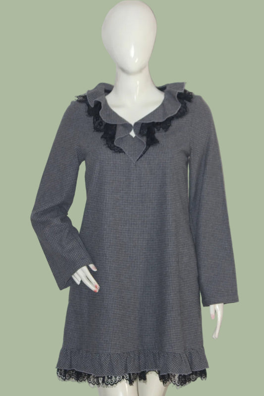 Grey Full Sleeves Long Dress by UMM