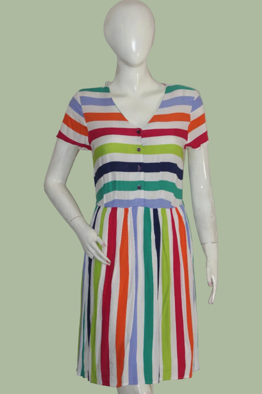 Tu Striped Multi-Colored Dress (Small, Good Condition)