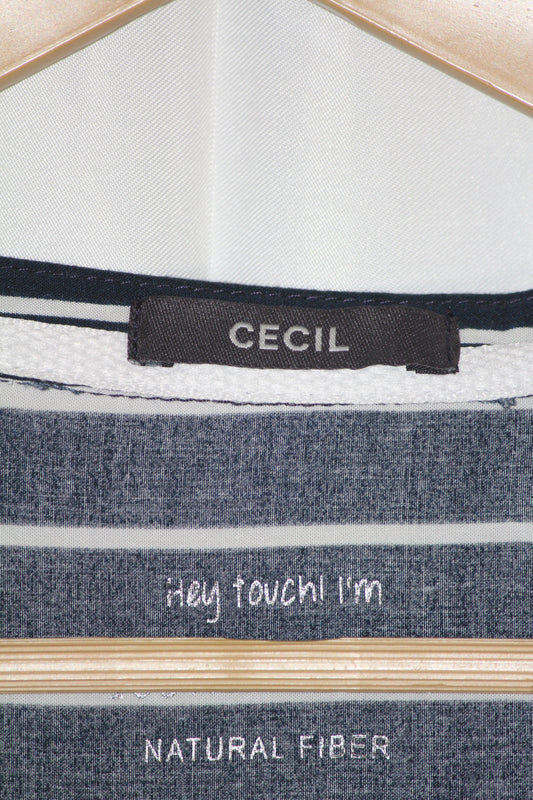 Cecil Black & White Striped Full Sleeve Blouse – Modern Casual Style