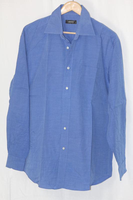 Blue Full Sleeve Button-Down Shirt with Pocket – Next (Medium)