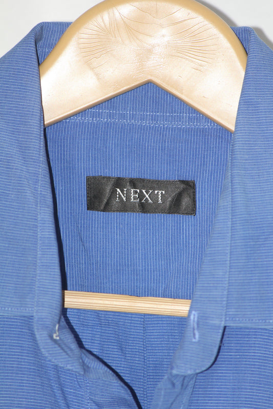 Blue Full Sleeve Button-Down Shirt with Pocket – Next (Medium)