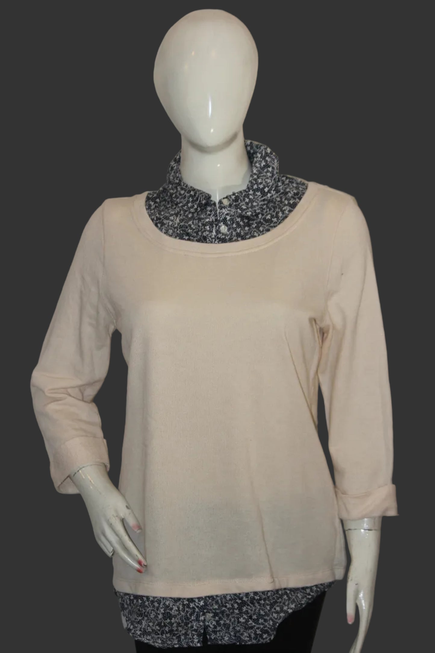 George Dual-Tone Off-White & Black Full-Sleeve Shirt