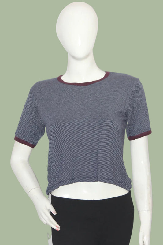Pull and Bear Gray Crop Top - Medium