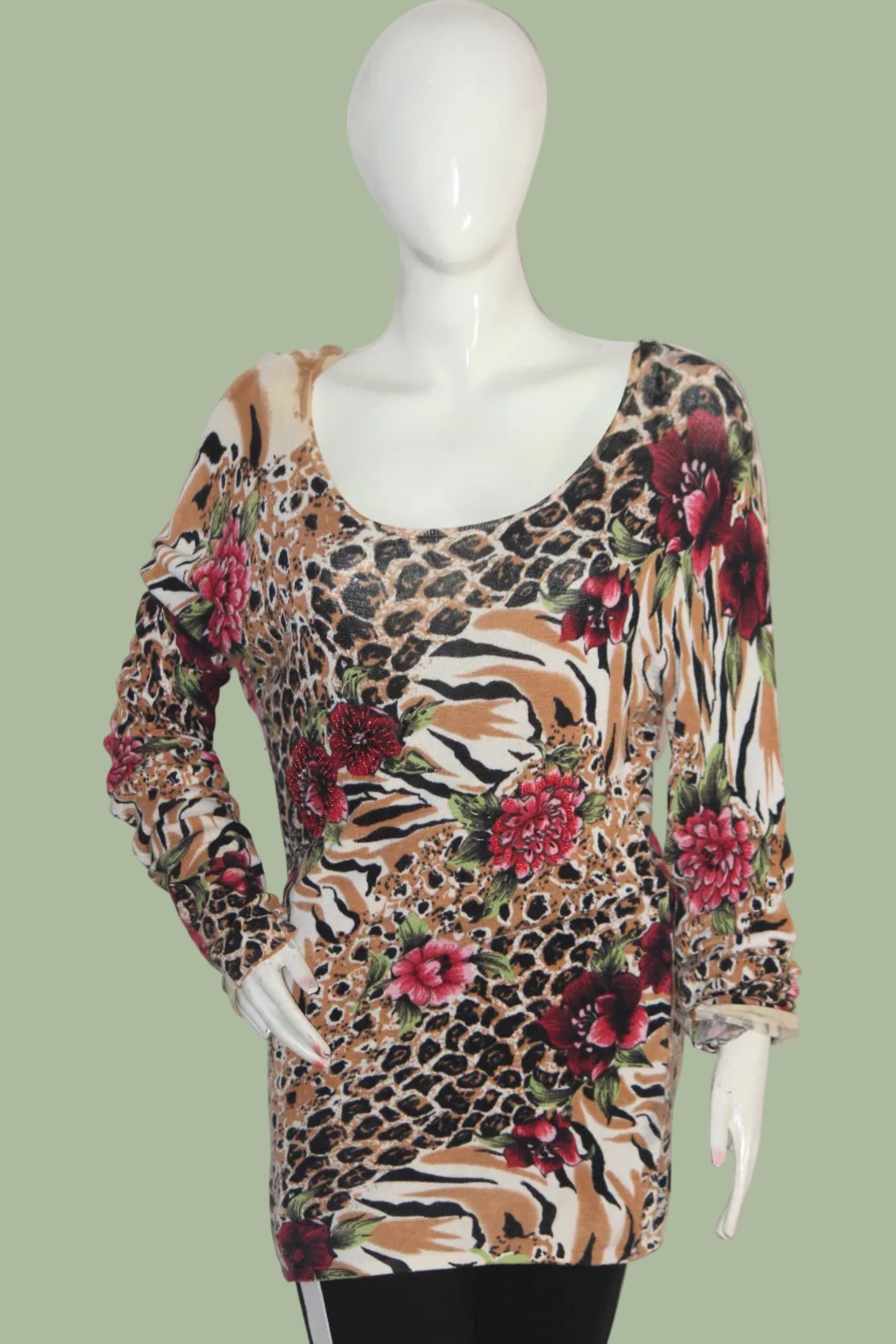 Thriftyfy Cream Floral Dress